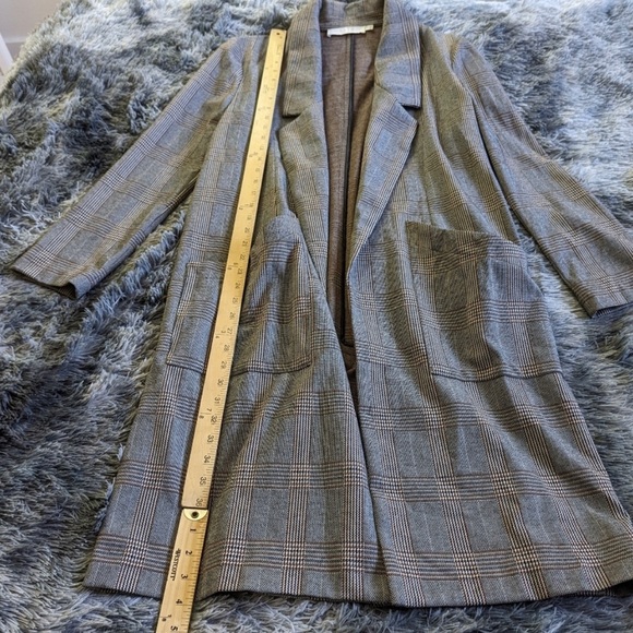 ASTR The Label Oversized Blazer Coat in Black and Brown Micro Plaid: Small - Picture 8 of 8